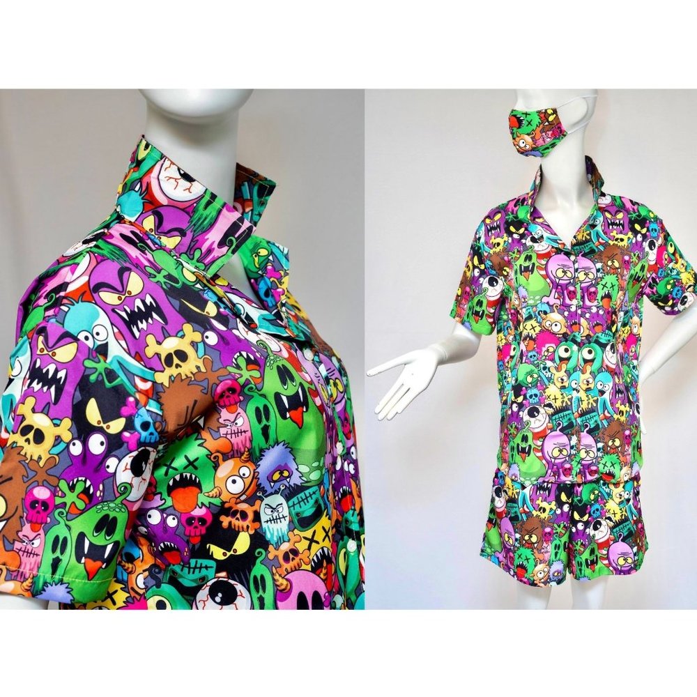 Unisex Vintage Three Piece Festival Set with Matching Mask